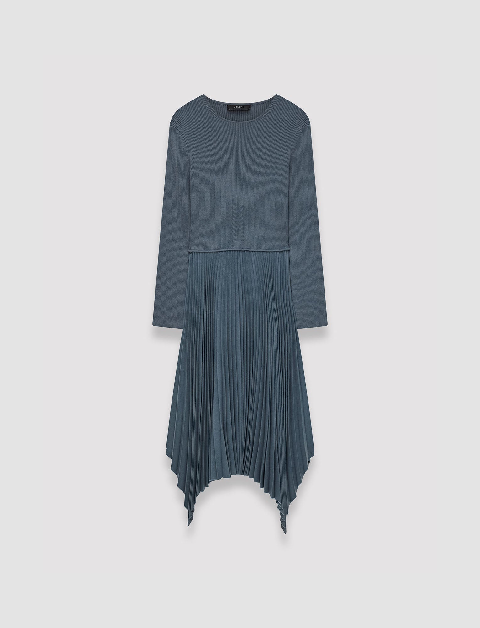 blue-pleated-flannel-deron-dress-JOSEPH