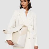 White Leather Combo Slouch Bag - Joseph