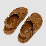 Brown Leather Jazzy Strap Sandals - Joseph