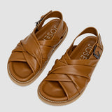 Brown Leather Jazzy Strap Sandals - Joseph