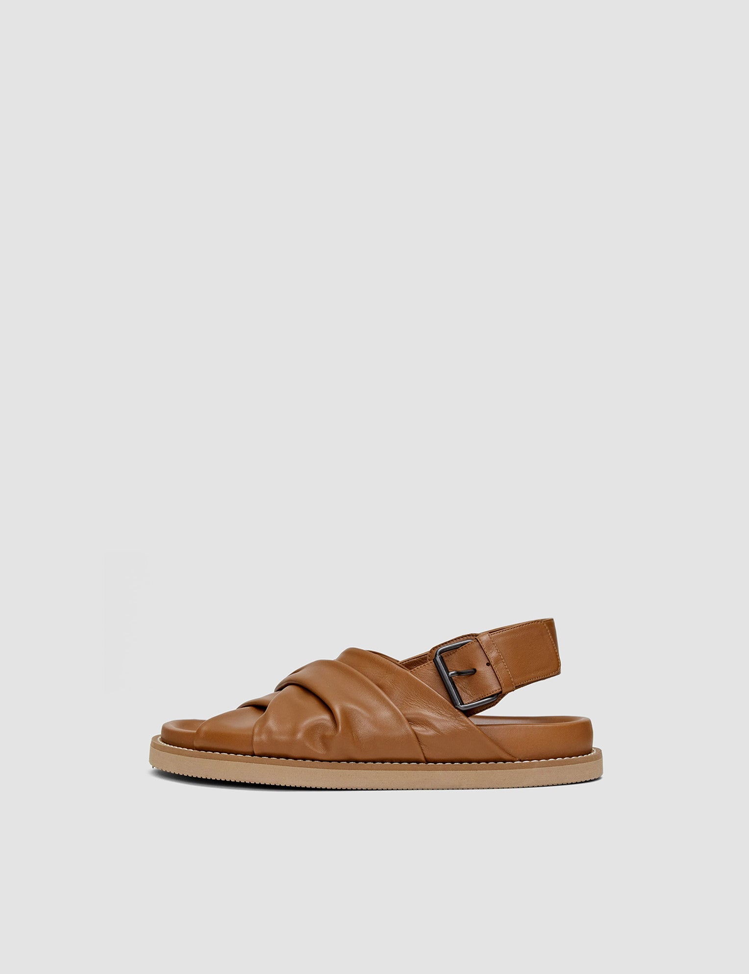 Brown Leather Jazzy Strap Sandals - Joseph