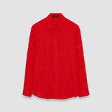 Red Habotai Silk Bercy Blouse - Joseph