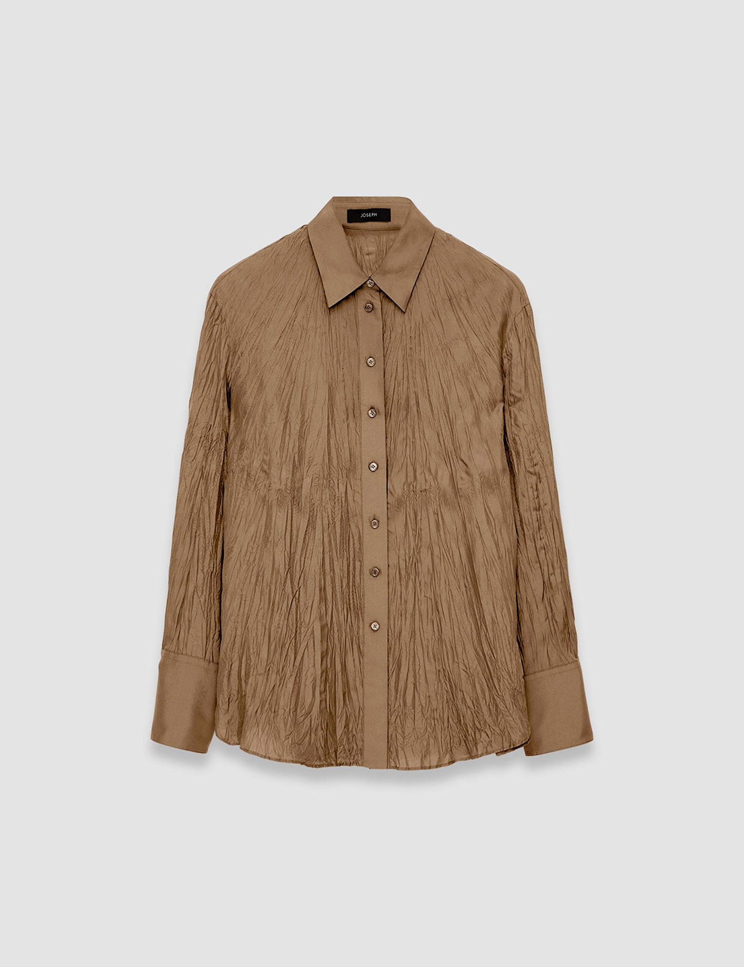 Brown Habotai Silk Bercy Blouse - Joseph