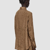 Brown Habotai Silk Bercy Blouse - Joseph