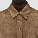 Brown Habotai Silk Bercy Blouse - Joseph