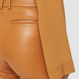 Brown Coleman Leather Stretch Trousers - Joseph