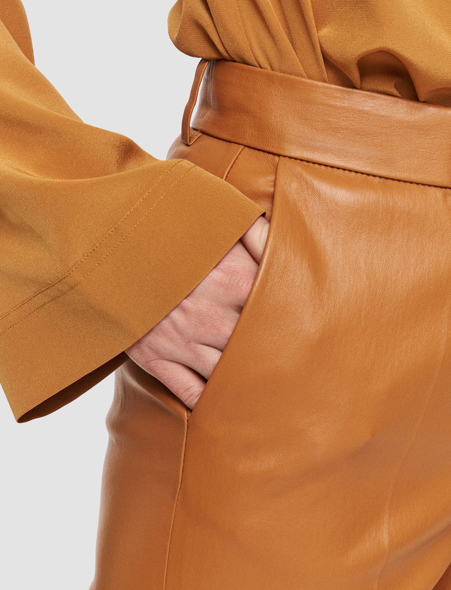 brown-coleman-leather-stretch-trousers-JOSEPH