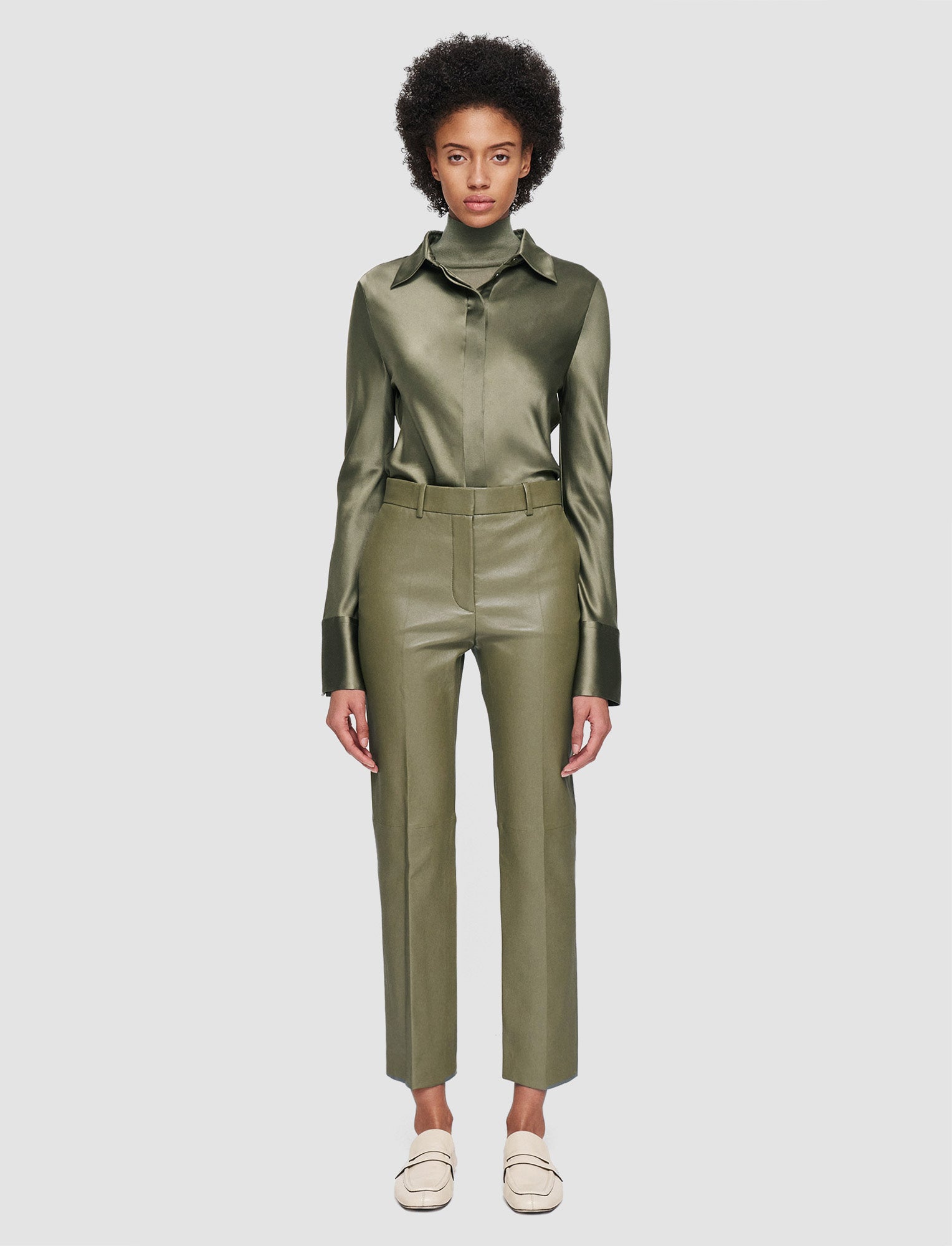 green-coleman-leather-stretch-trousers-JOSEPH