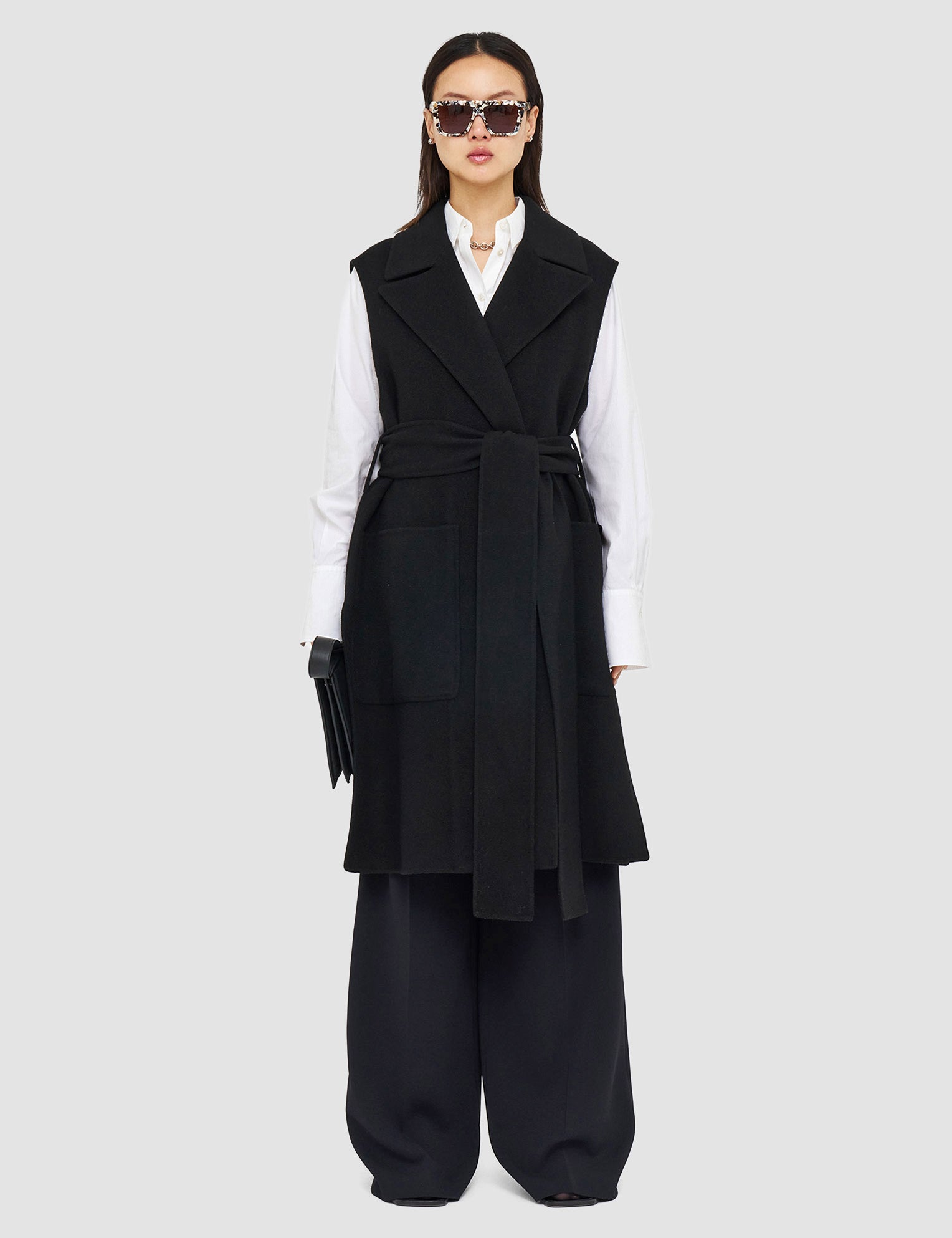 Black Double Face Cashmere Garance Jacket - Joseph