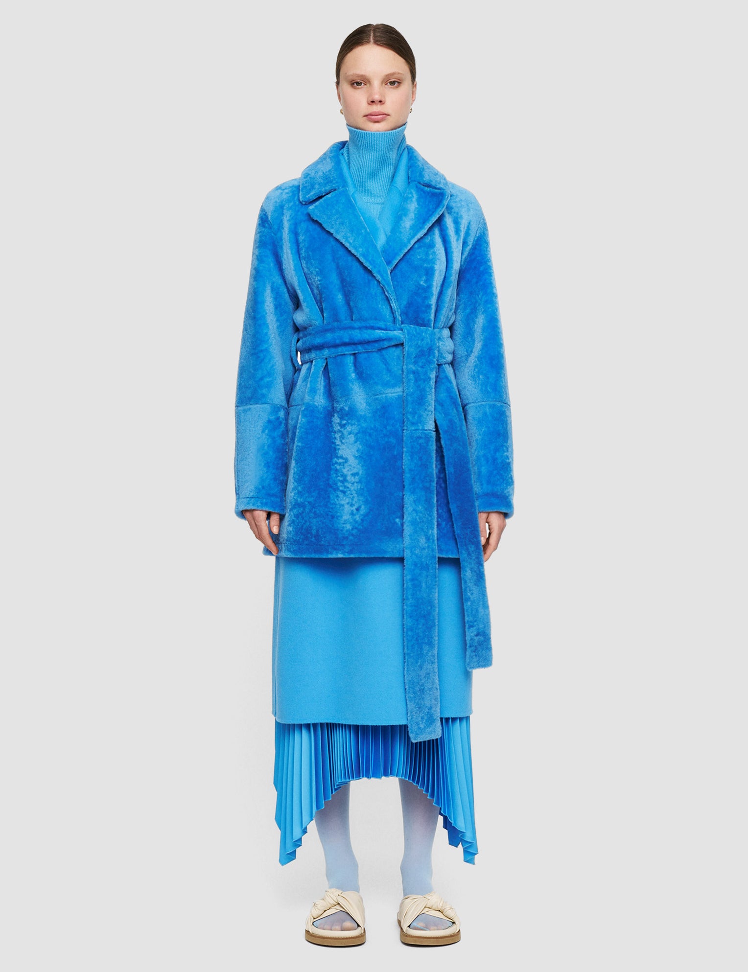 Blue Featherweight Shearling Coat - Joseph