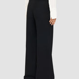 Black Fluid Wool Alana Trousers - Joseph