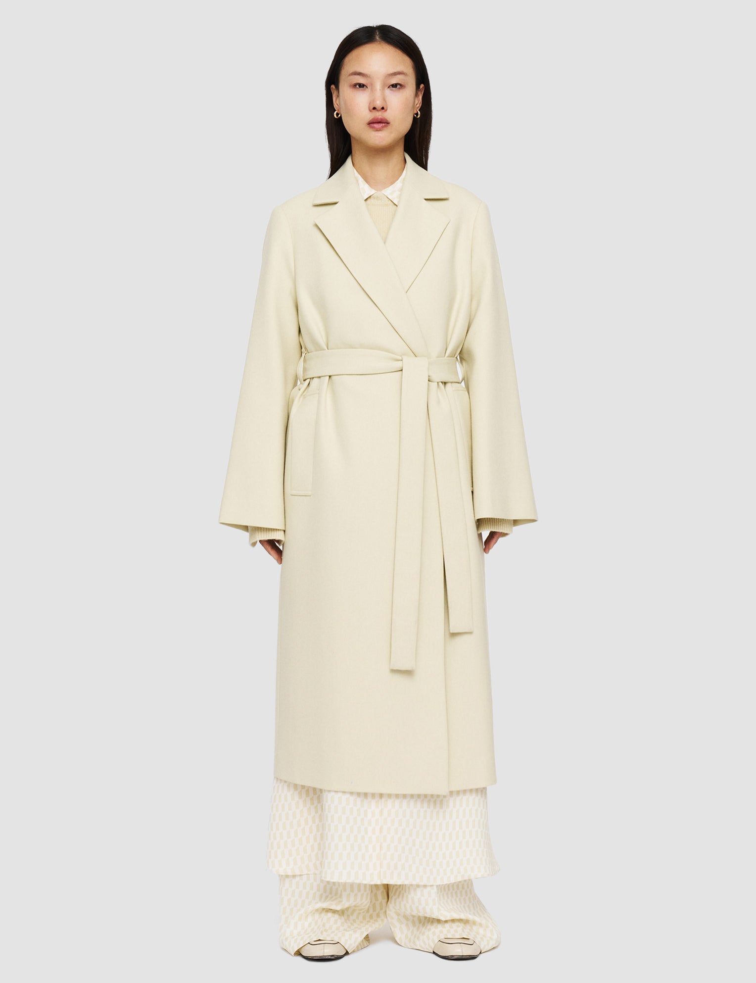 Green Fluid Wool Colbert Coat - Joseph