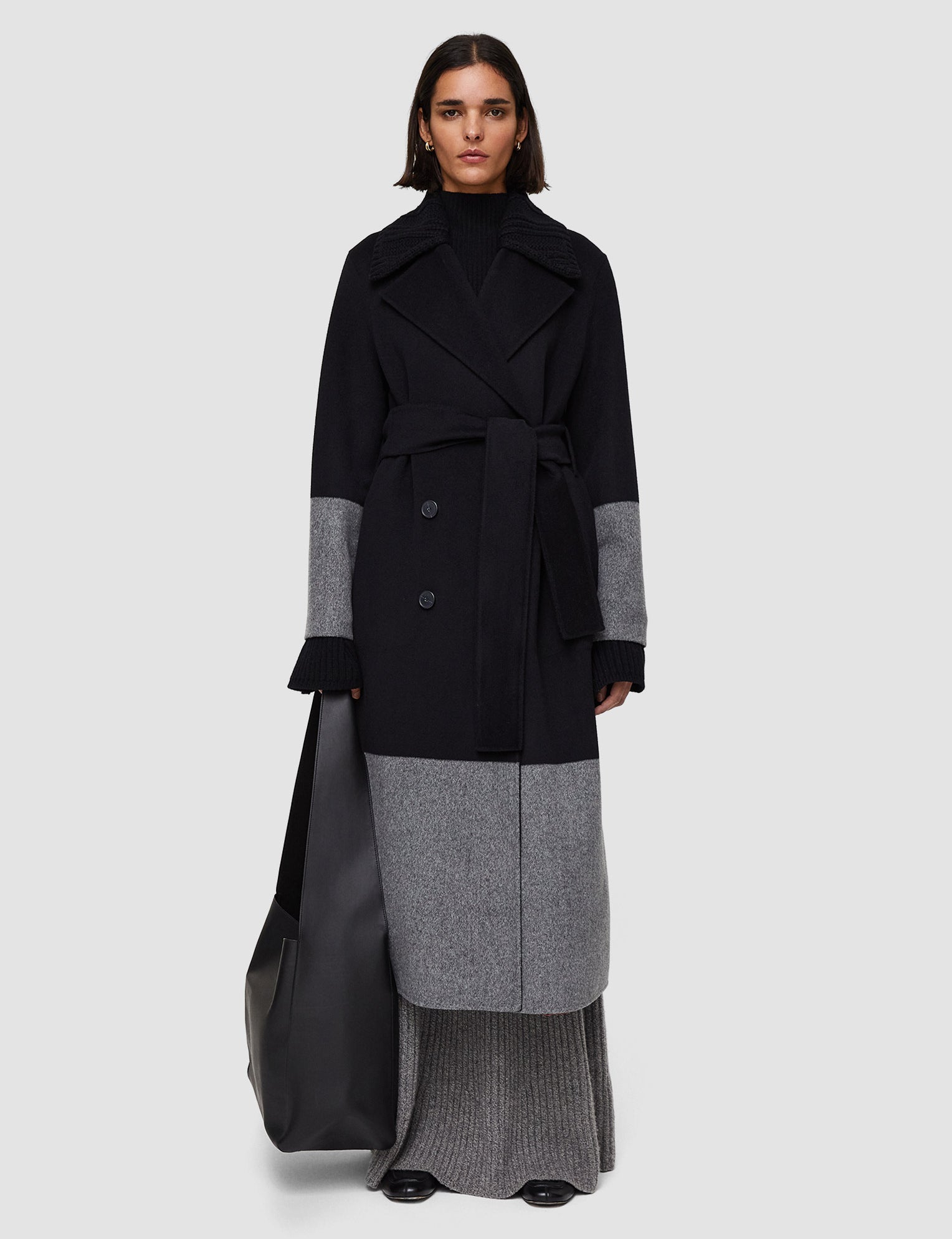 Black Merton Reversible Double Face Colourblock Coat - Joseph