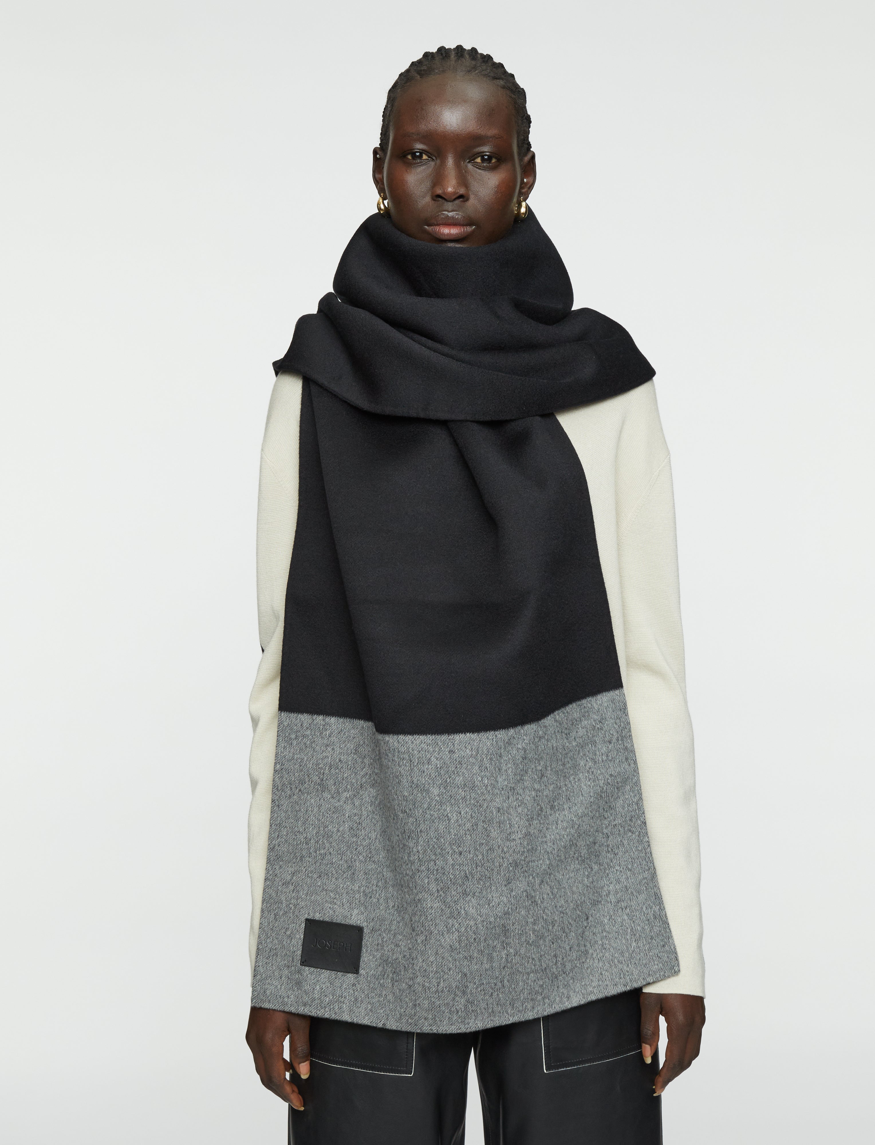 black-double-face-wool-colourblock-scarf-JOSEPH