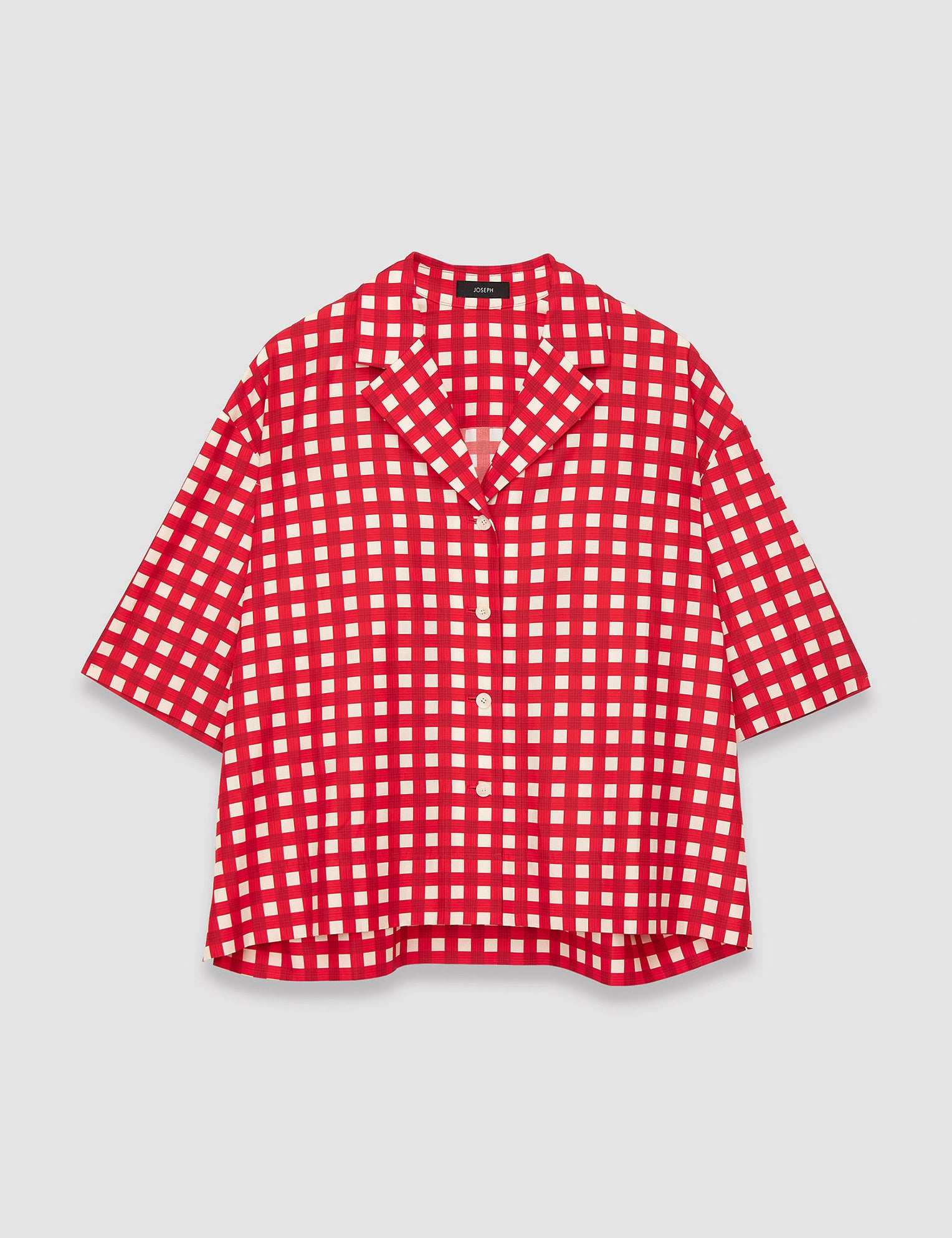 Red Vichy Cotton Silk Leopold Shirt - Joseph