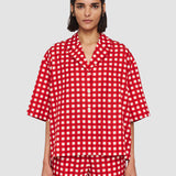 Red Vichy Cotton Silk Leopold Shirt - Joseph