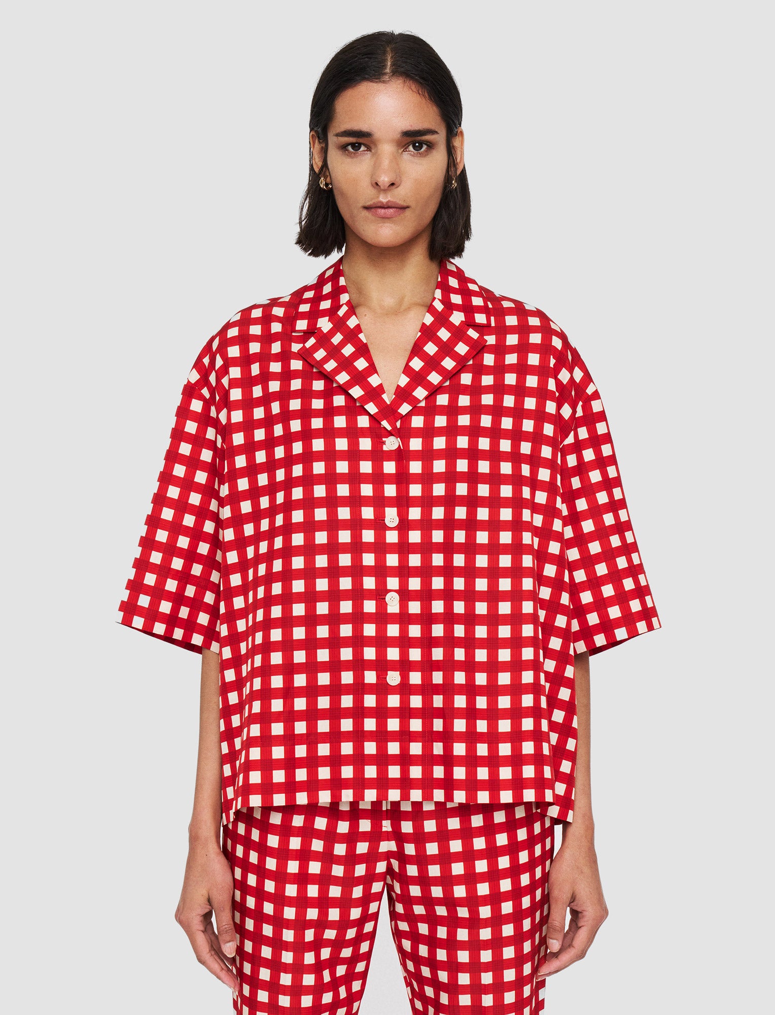 red-vichy-cotton-silk-leopold-shirt-JOSEPH