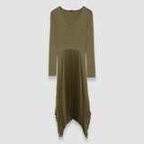 Green Knit Weave Plissé Dubois Dress - Joseph