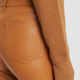 Brown Duke Leather Stretch Trousers - Joseph