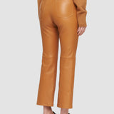 Brown Duke Leather Stretch Trousers - Joseph