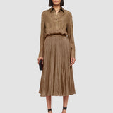 Brown Sully Habotai Silk Skirt - Joseph