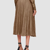 Brown Sully Habotai Silk Skirt - Joseph