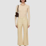 Beige Nappa Leather Talia Trousers - Joseph