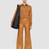 Brown Nappa Leather Tessier Trousers - Joseph