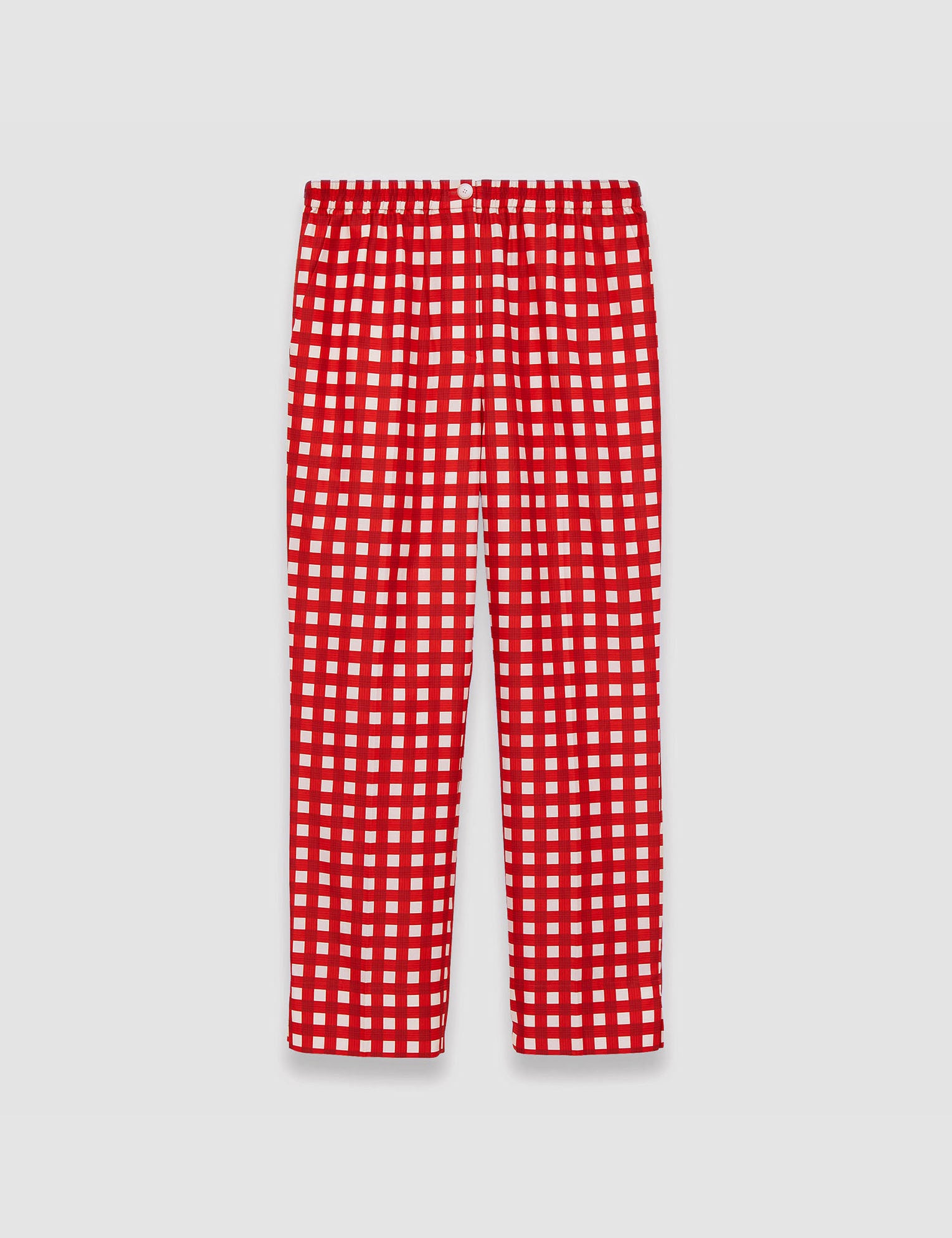 Red Vichy Cotton Silk Tottenham Trousers - Joseph