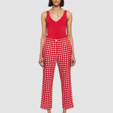 Red Vichy Cotton Silk Tottenham Trousers - Joseph