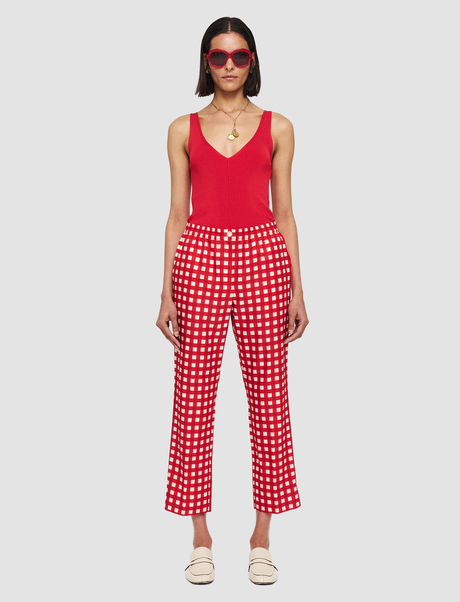 rouge-pantalon-tottenham-en-soie-et-coton-vichy-JOSEPH