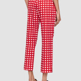 Red Vichy Cotton Silk Tottenham Trousers - Joseph