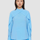 Blue Bailie Silk Crepe de Chine Blouse - Joseph