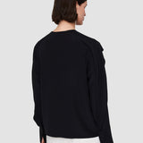 Black Silk Crepe de Chine Balard Blouse - Joseph