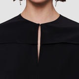 Black Silk Crepe de Chine Balard Blouse - Joseph