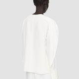 White Silk Crepe de Chine Balard Blouse - Joseph