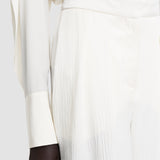 White Silk Crepe de Chine Balard Blouse - Joseph