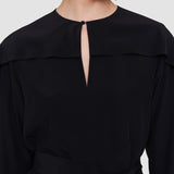 Black Silk Crepe de Chine Danville Dress - Joseph