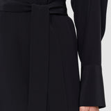 Black Silk Crepe de Chine Danville Dress - Joseph