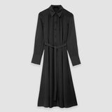 Black Silk Crepe de Chine Diane Dress - Joseph