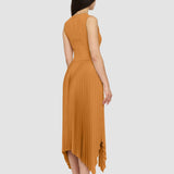 Brown Knit Weave Plissé Dera Dress - Joseph