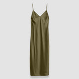 Green Silk Satin Clea Dress - Joseph