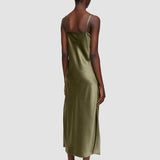 Green Silk Satin Clea Dress - Joseph