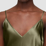 Green Silk Satin Clea Dress - Joseph