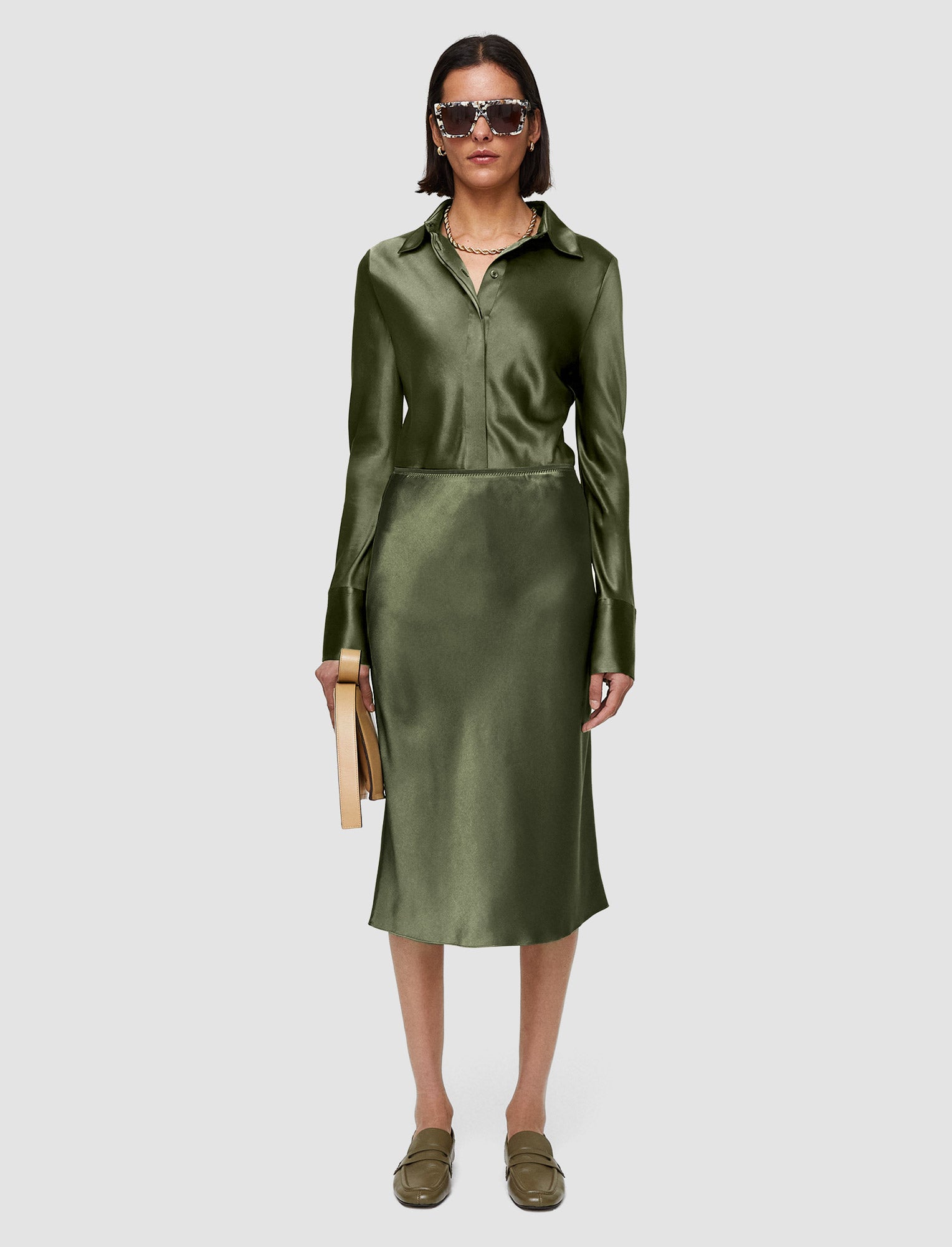 green-isaak-silk-satin-skirt-JOSEPH