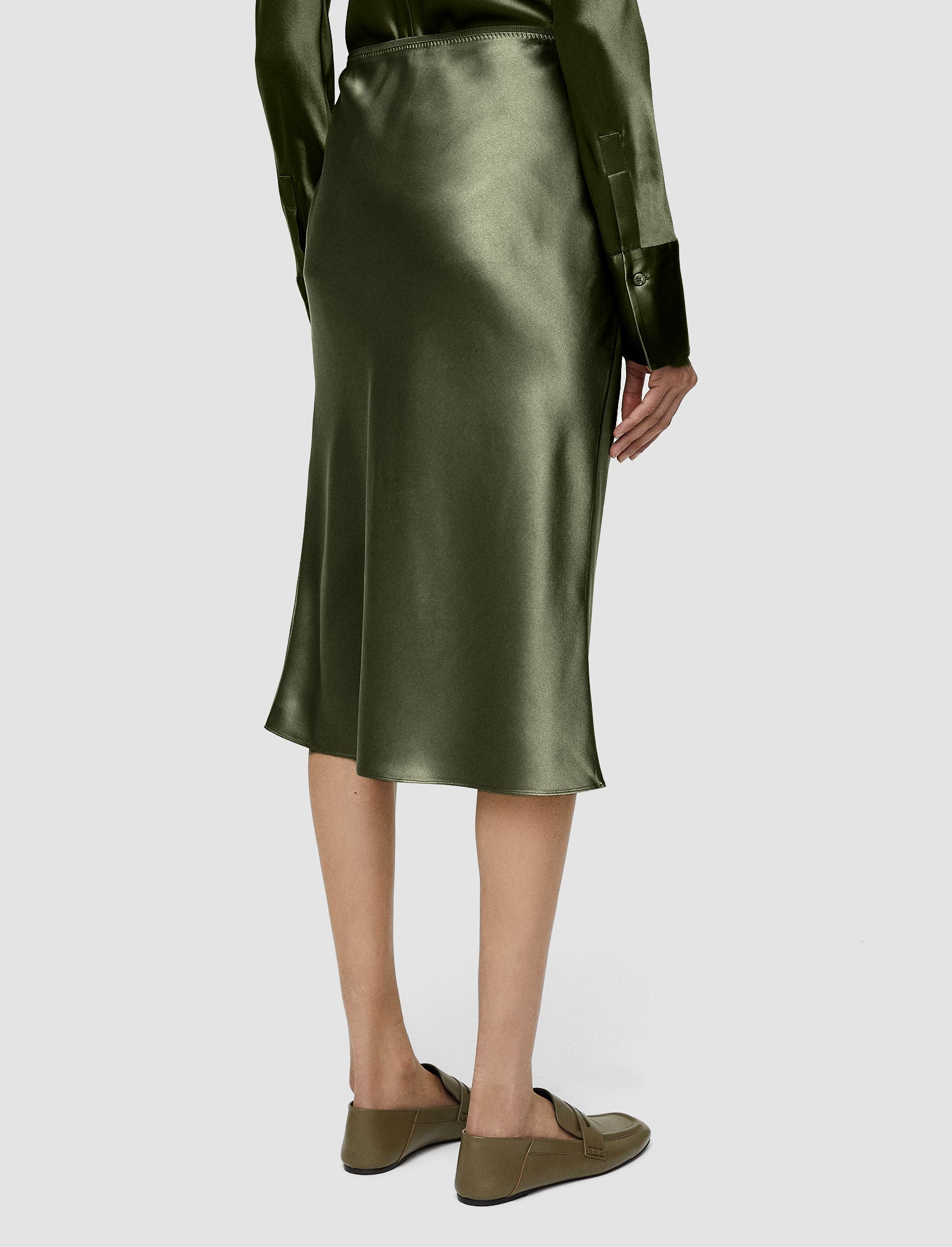 green-isaak-silk-satin-skirt-JOSEPH