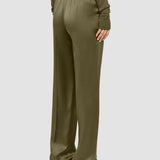 Green Tova Silk Satin Trousers - Joseph