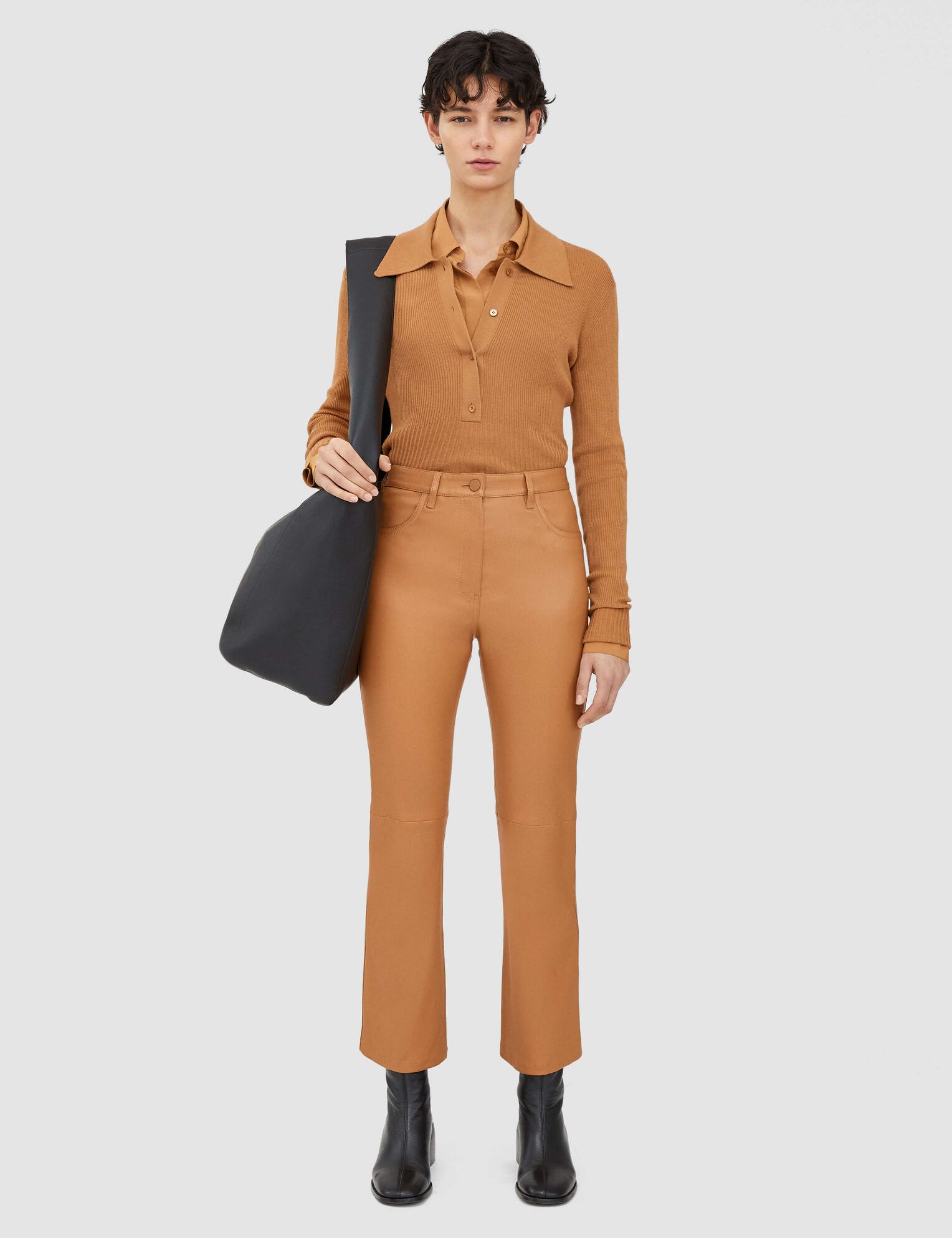 Brown Hulin Crepe de Soie Silk Trousers - Joseph