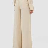 Beige Hulin Crepe de Soie Silk Trousers - Joseph