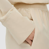 Beige Hulin Crepe de Soie Silk Trousers - Joseph